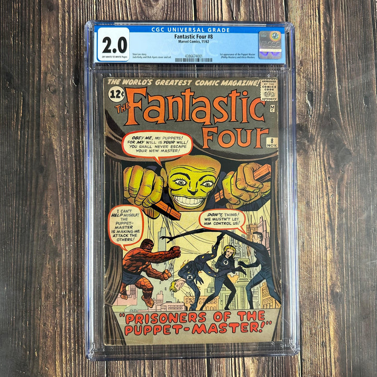Bry's Comics Fantastic Four #8 CGC 2.0 Cover Art by Jack Kirby, 1st appearance of Alicia Masters and the Puppet Master