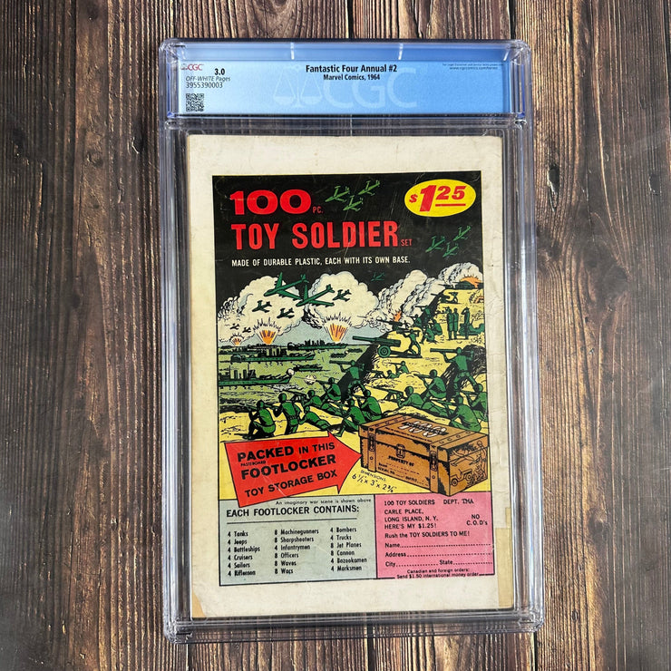 Bry's Comics Fantastic Four Annual #2 CGC 3.0 CLASSIC Cover Art by Jack Kirby, Origin of Doctor Doom, 1st appearance of Boris, Battle of Doctor Doom vs Rama-Tut