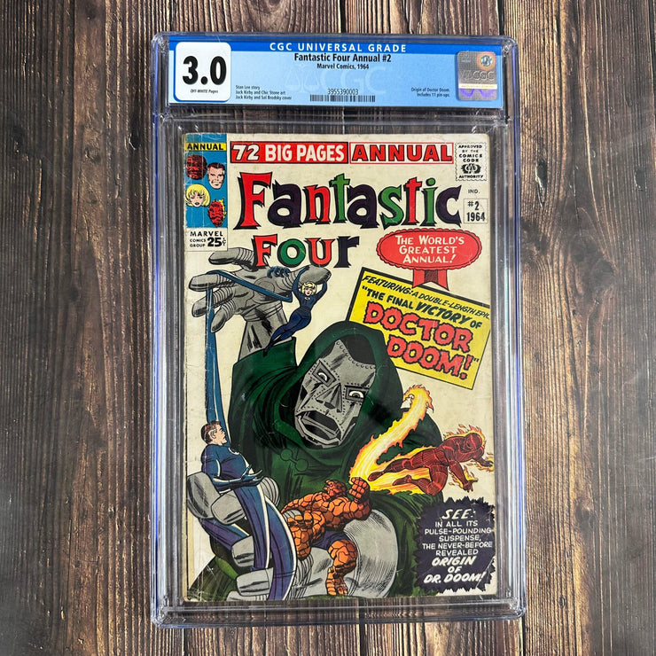 Bry's Comics Fantastic Four Annual #2 CGC 3.0 CLASSIC Cover Art by Jack Kirby, Origin of Doctor Doom, 1st appearance of Boris, Battle of Doctor Doom vs Rama-Tut