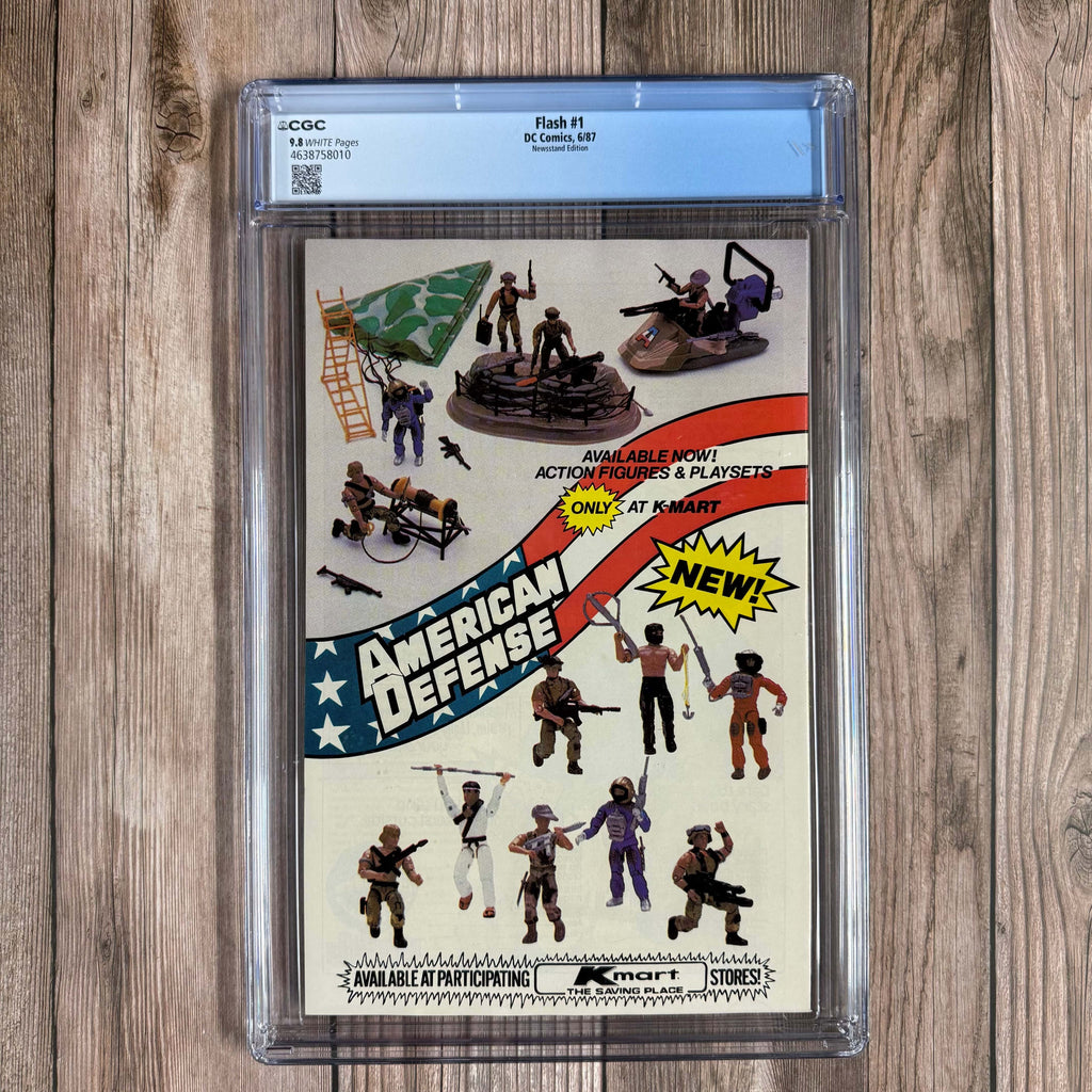 Bry's Comics Flash #1 CGC 9.8 WP Premiere issue of The Flash Vol. 2, Wally West as The Flash, NEWSSTAND EDITION