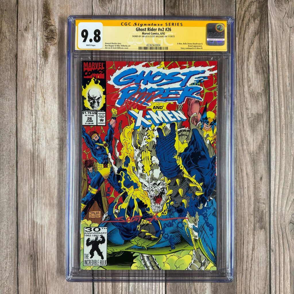 Bry's Comics Ghost Rider #26 CGC 9.8 WP SS Signed by Jim Lee & Scott Williams X-Men, Bella Donna Boudreaux & Brood appearance (cert:3004)