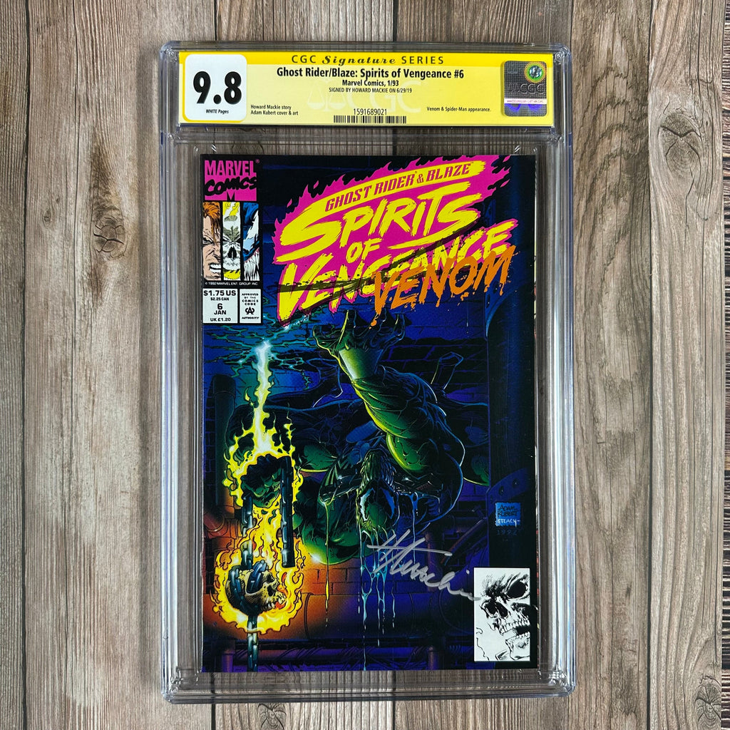 Bry's Comics Ghost Rider / Blaze Spirits of Vengeance #6 CGC 9.8 WP SS Signed by Howard Mackie, Cover by Adam Kubert