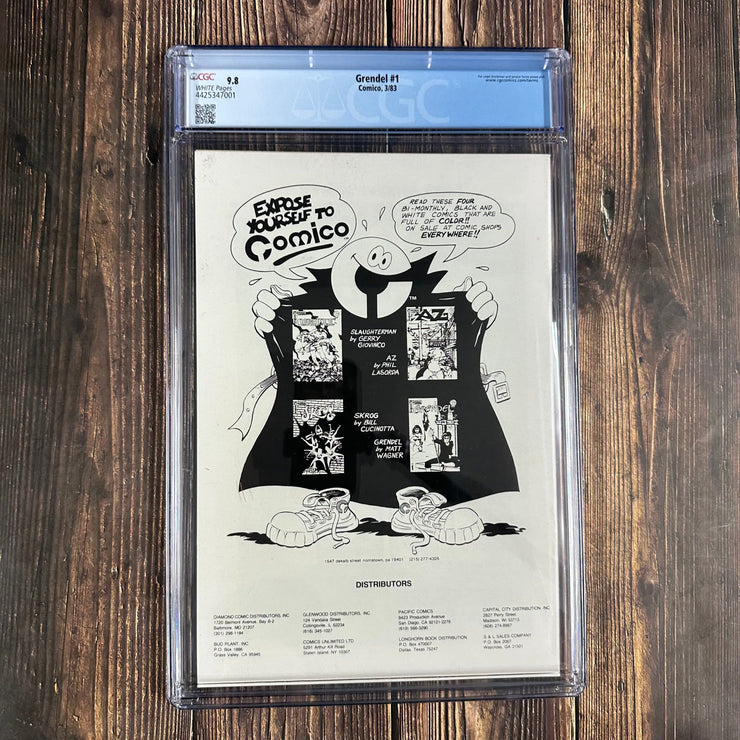Bry's Comics Grendel #1 CGC 9.8 WP Cover Art by Matt Wagner, 2nd appearance and origin of Grendel, Origin of Hunter Rose