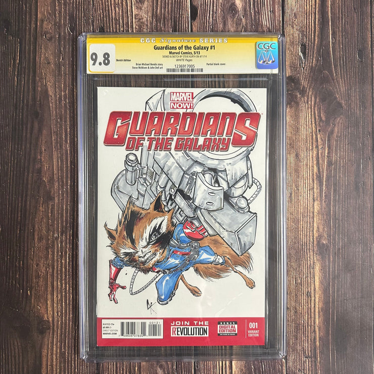 Bry's Comics Guardians of the Galaxy  #1  CGC 9.8 WP, Signature Series, Signed and sketch by Steve Kurth