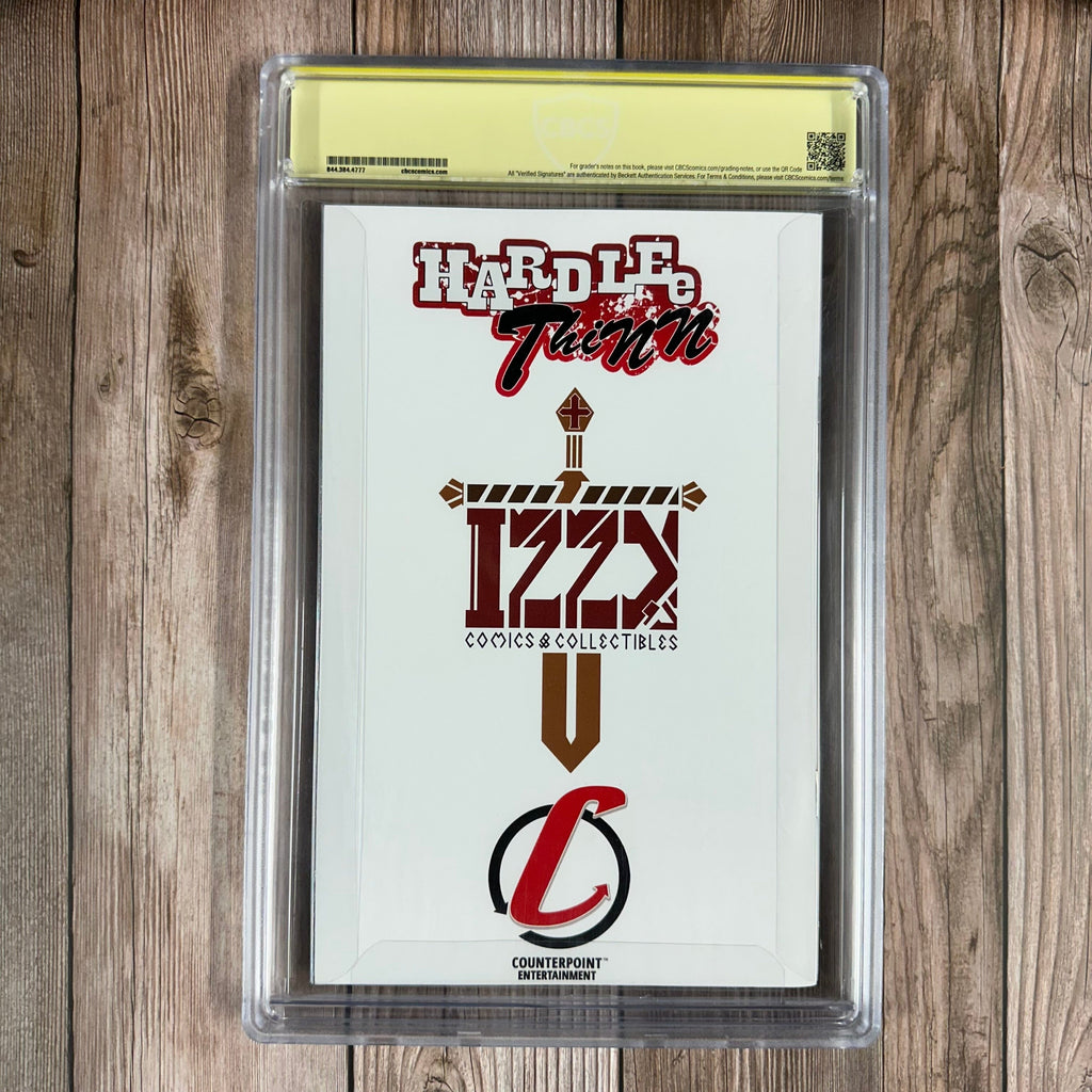 Bry's Comics Hardlee Thinn #nn CBCS 9.8 WP Witnessed Signature by Marat Mychaels, 1st Appearance of Hardlee Thinn & Deadpooh, Izzy’s Comics Virgin Metal Edition (Cert: 0004)