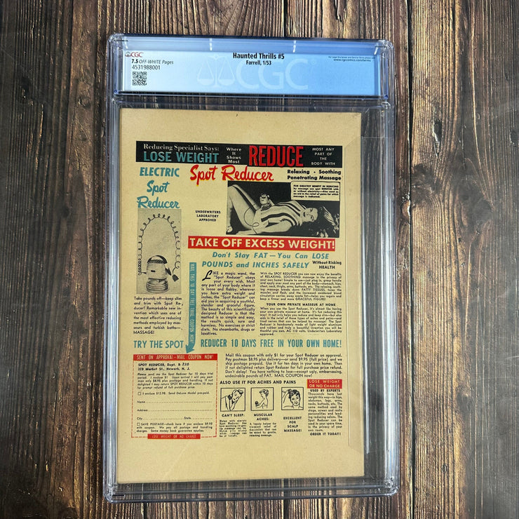 Bry's Comics Haunted Thrills #5 CGC 7.5 Classic Skull Cover by Joe Doolin (Pre-Code Horror) *Trade Avail.