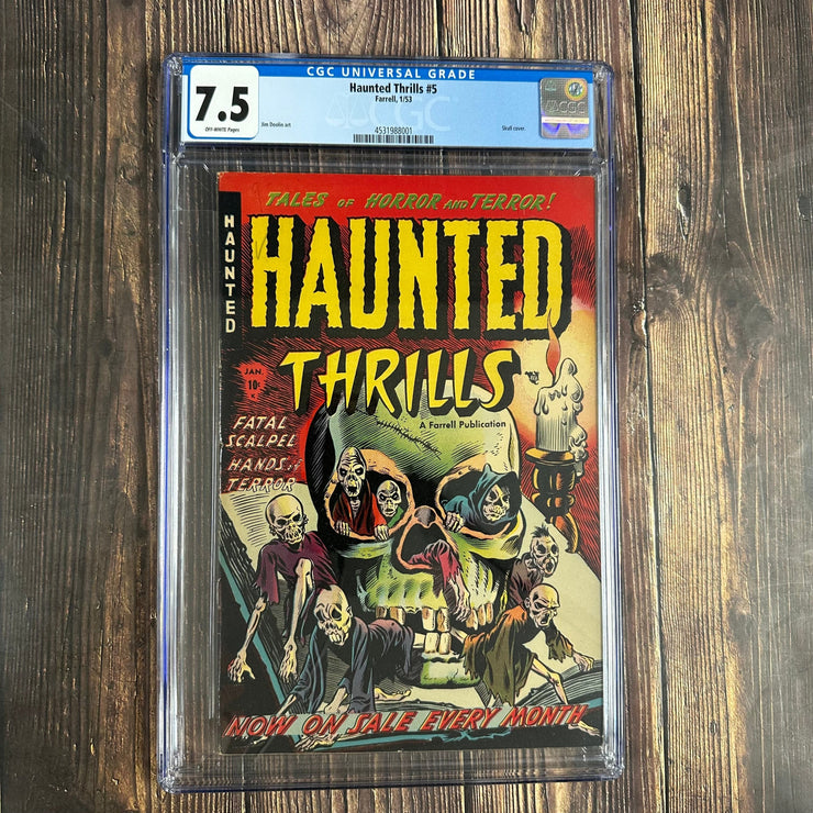 Bry's Comics Haunted Thrills #5 CGC 7.5 Classic Skull Cover by Joe Doolin (Pre-Code Horror) *Trade Avail.