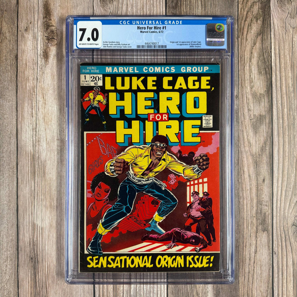 Bry's Comics Hero for Hire #1 CGC 7.0 1st appearance and origin of Luke Cage, 1st appearance of Diamondback, Comanche, and Shades