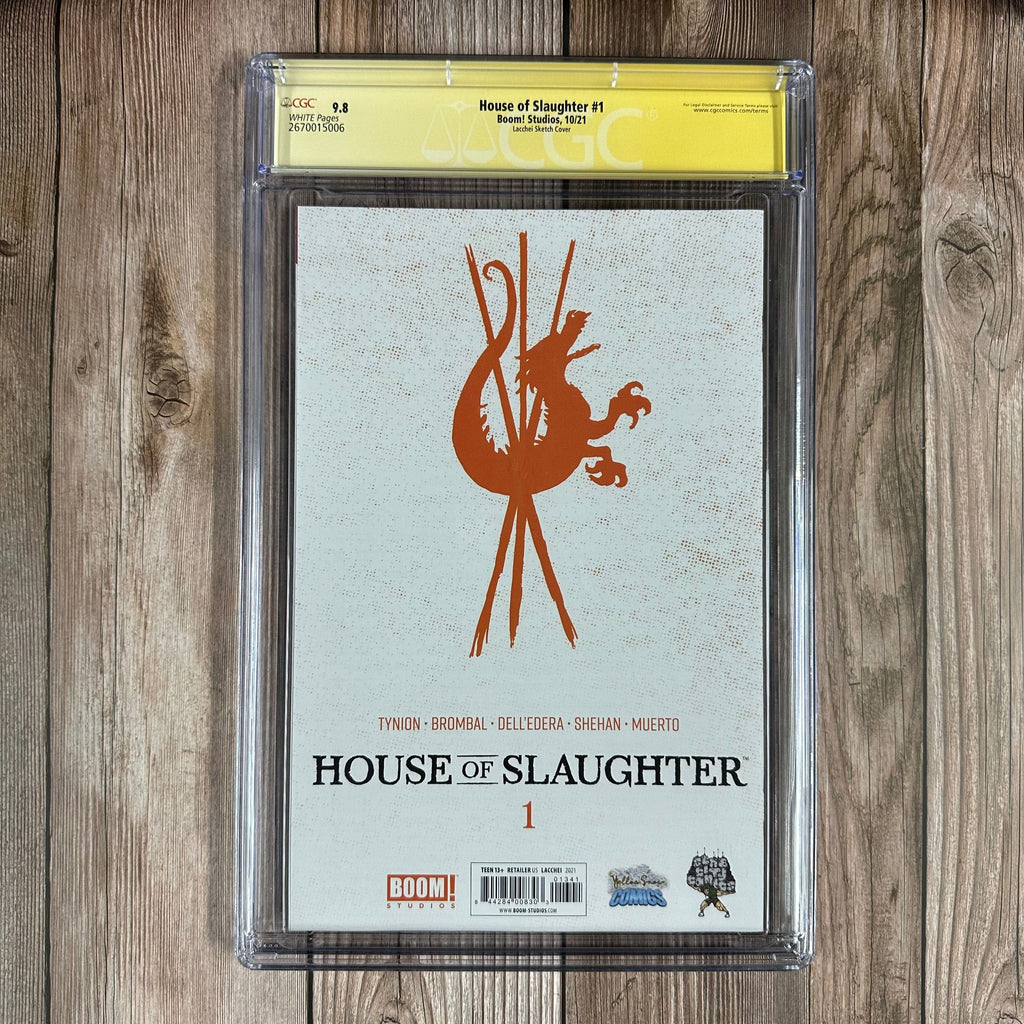 Bry's Comics House of Slaughter #1 CGC 9.8 WP SS Signed & "6/15" by Zoe Lacchei, Lacchei Sketch Cover, Yellow Snow Comics & Slab City Comics exclusive "Virgin" cover, 1st appearance of Jace Boucher (BW-006)