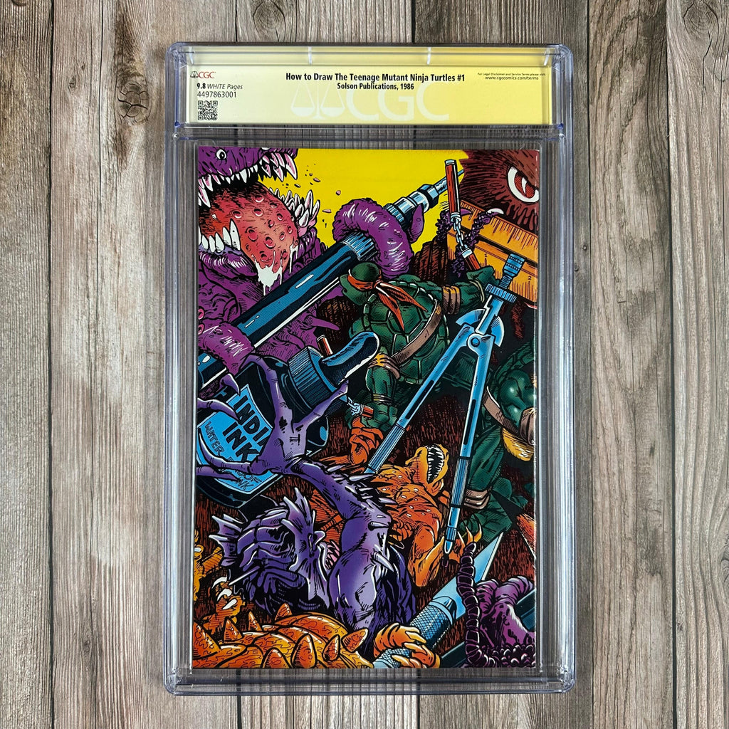Bry's Comics How to Draw The Teenage Mutant Ninja Turtles #1 CGC 9.8 WP SS Signed & Sketch by Kevin Eastman, Wraparound cover (cert:3001)