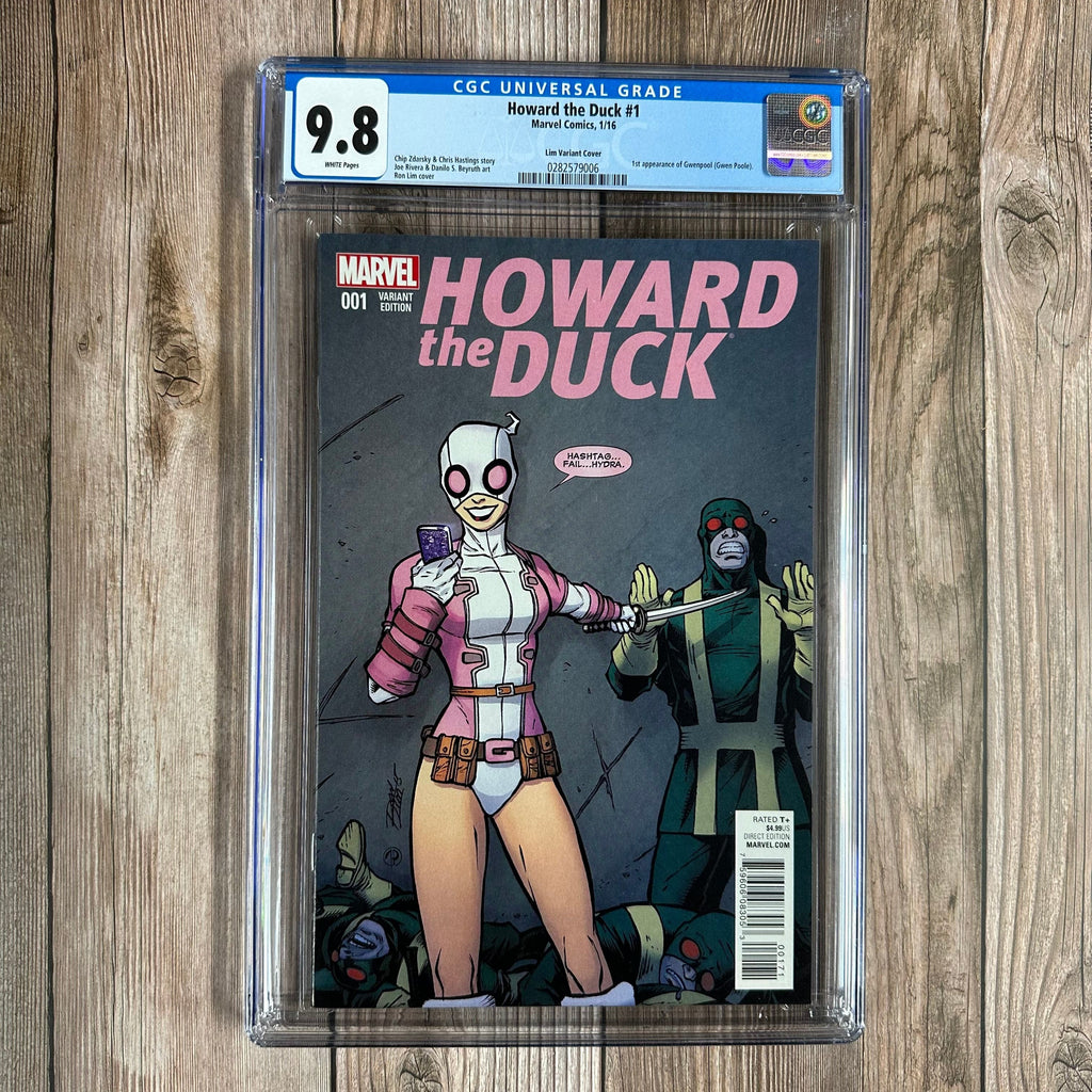Bry's Comics Howard the Duck #1 CGC 9.8 WP 1:25 Variant Cover by Ron Lim 1st Gwenpool in-story, Wolverteeny (Weapon II) & Shocket Raccoon