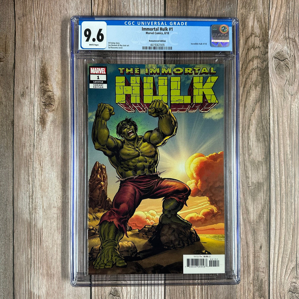 Bry's Comics Immortal Hulk #1 CGC 9.6 WP 1:500 Remastered Edition, Cover by Sal Buscema, 1st appearance of Jackie McGee