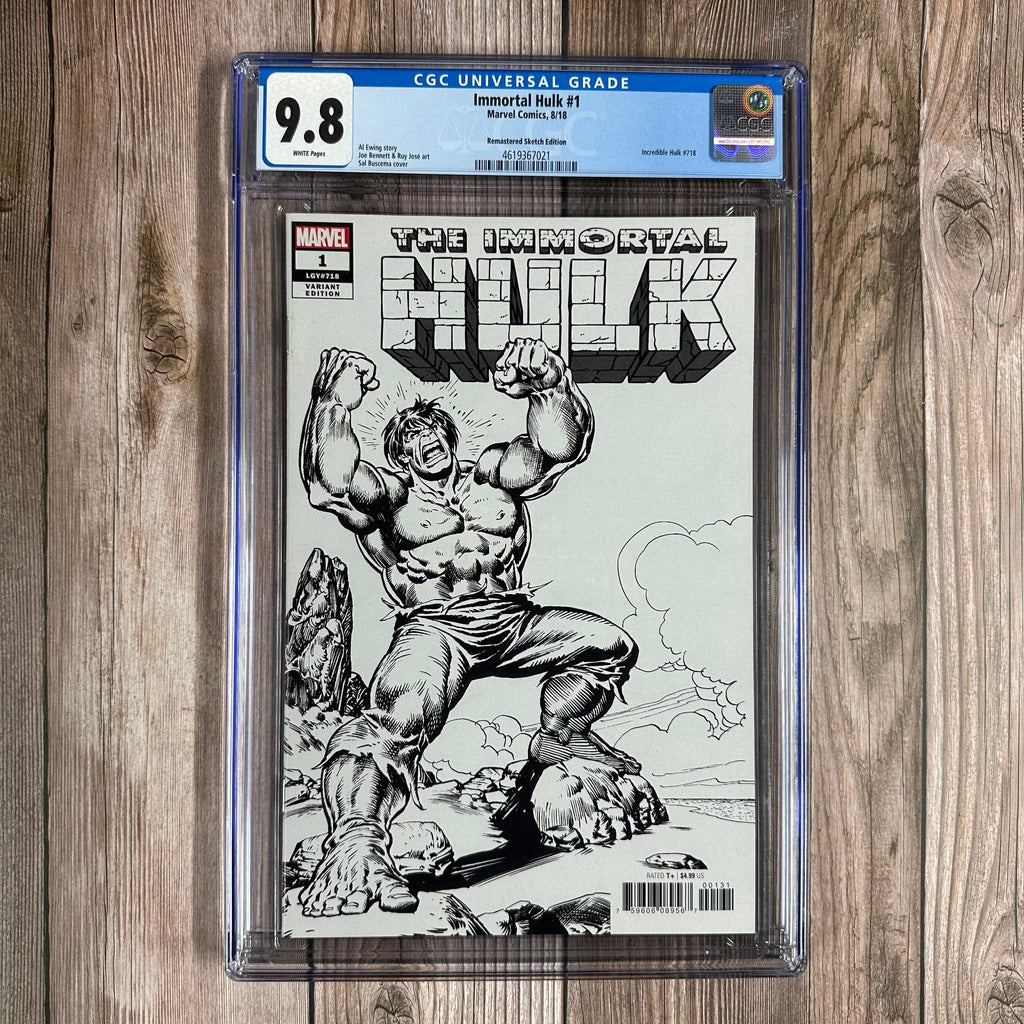 Bry's Comics Immortal Hulk #1 CGC 9.8 WP 1:1000 Remastered Sketch Edition, Cover by Sal Buscema, 1st appearance of Jackie McGee