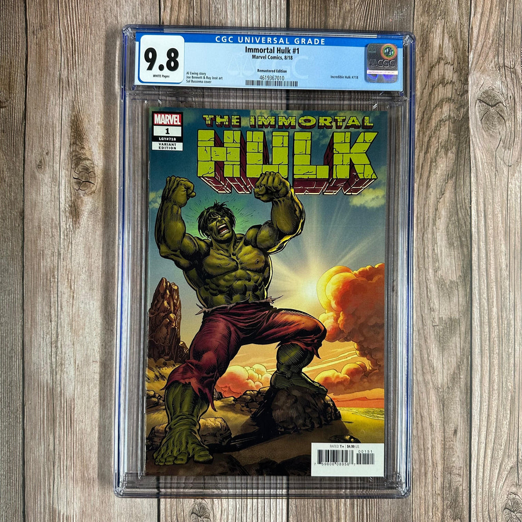 Bry's Comics Immortal Hulk #1 CGC 9.8 WP 1:500 Remastered Edition, Cover by Sal Buscema, 1st appearance of Jackie McGee