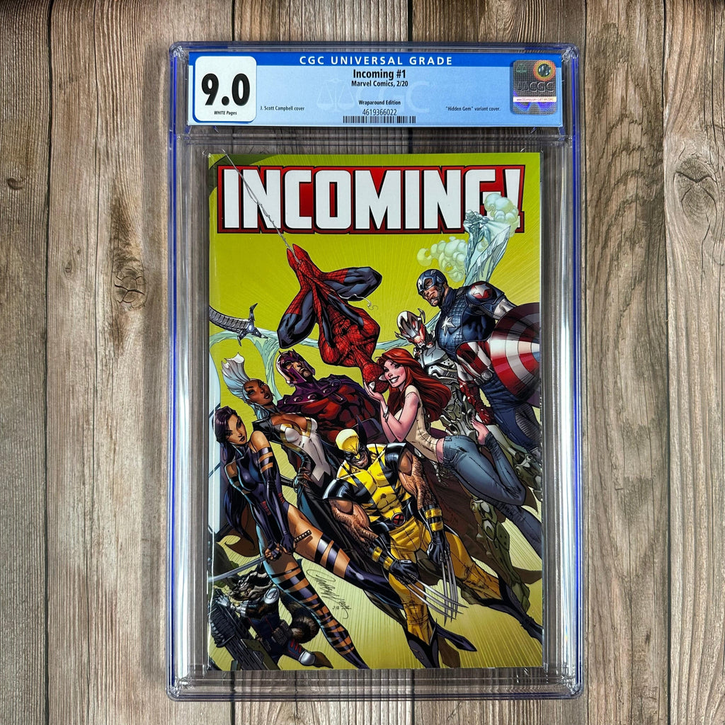 Bry's Comics Incoming #1 CGC 9.0 WP 1:100 "Hidden Gem" Wraparound Variant Cover by J. Scott Campbell (Cert: 6022)