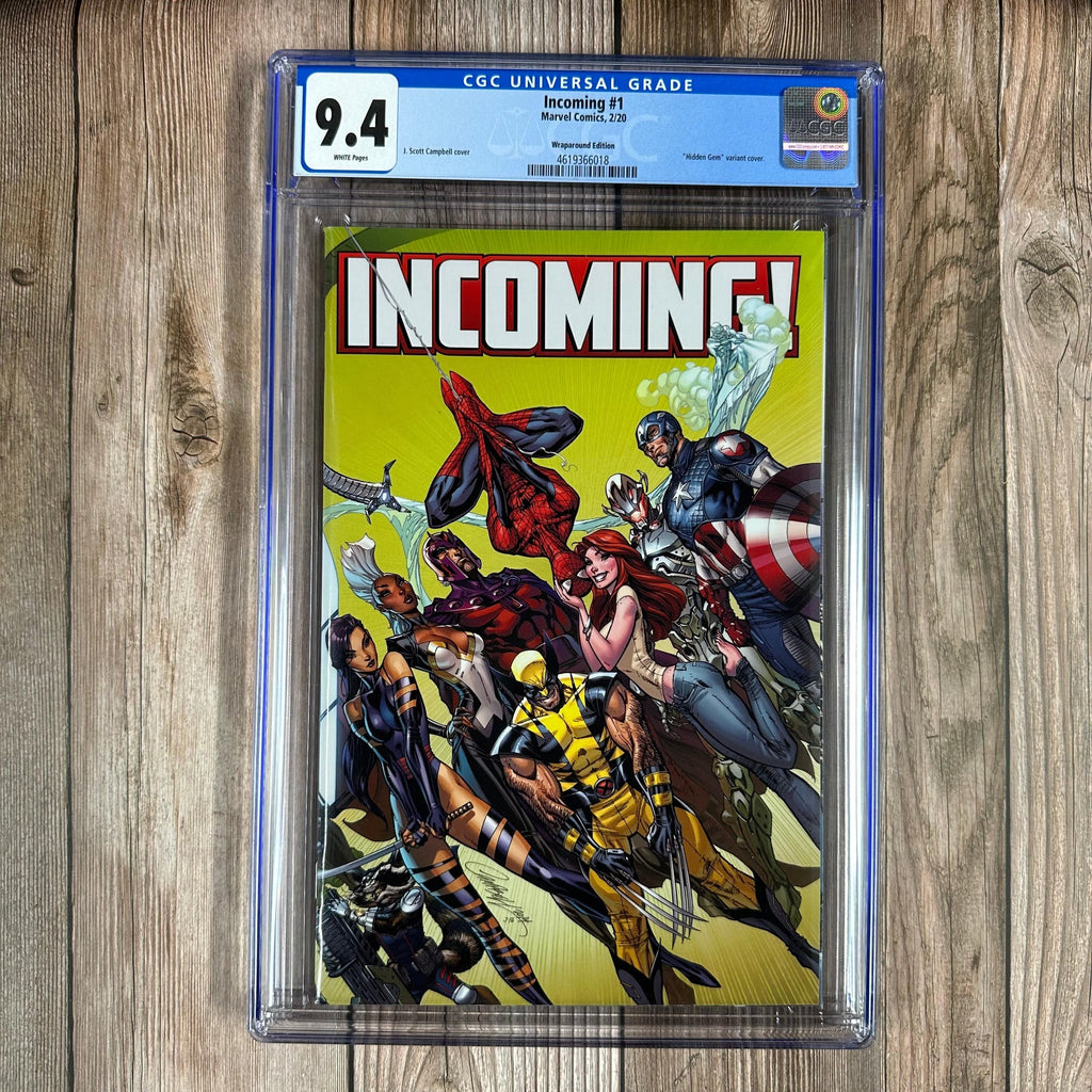 Bry's Comics Incoming #1 CGC 9.4 WP 1:100 "Hidden Gem" Wraparound Variant Cover by J. Scott Campbell (Cert: 6018)