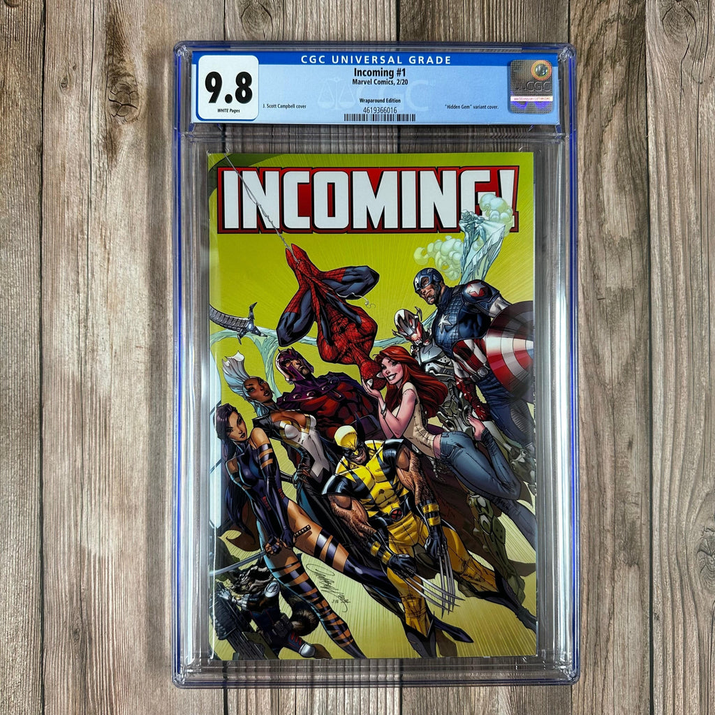 Bry's Comics Incoming #1 CGC 9.8 WP 1:100 "Hidden Gem" Wraparound Variant Cover by J. Scott Campbell
