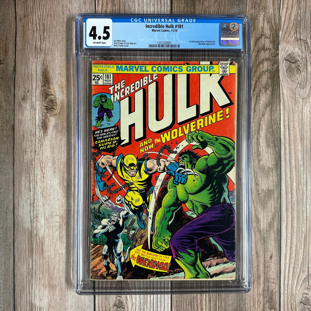 Bry's Comics Incredible Hulk #181 CGC 4.5 1st full appearance of Wolverine (cert: 0001)