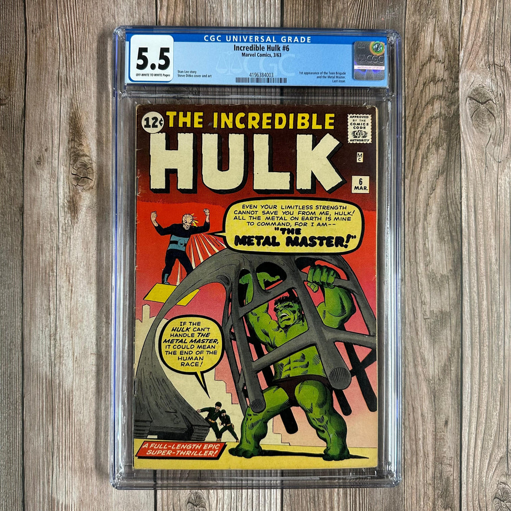 Bry's Comics Incredible Hulk #6 CGC 5.5 1st appearance of Teen Brigade, Metal Master, Hulk presidential pardon
