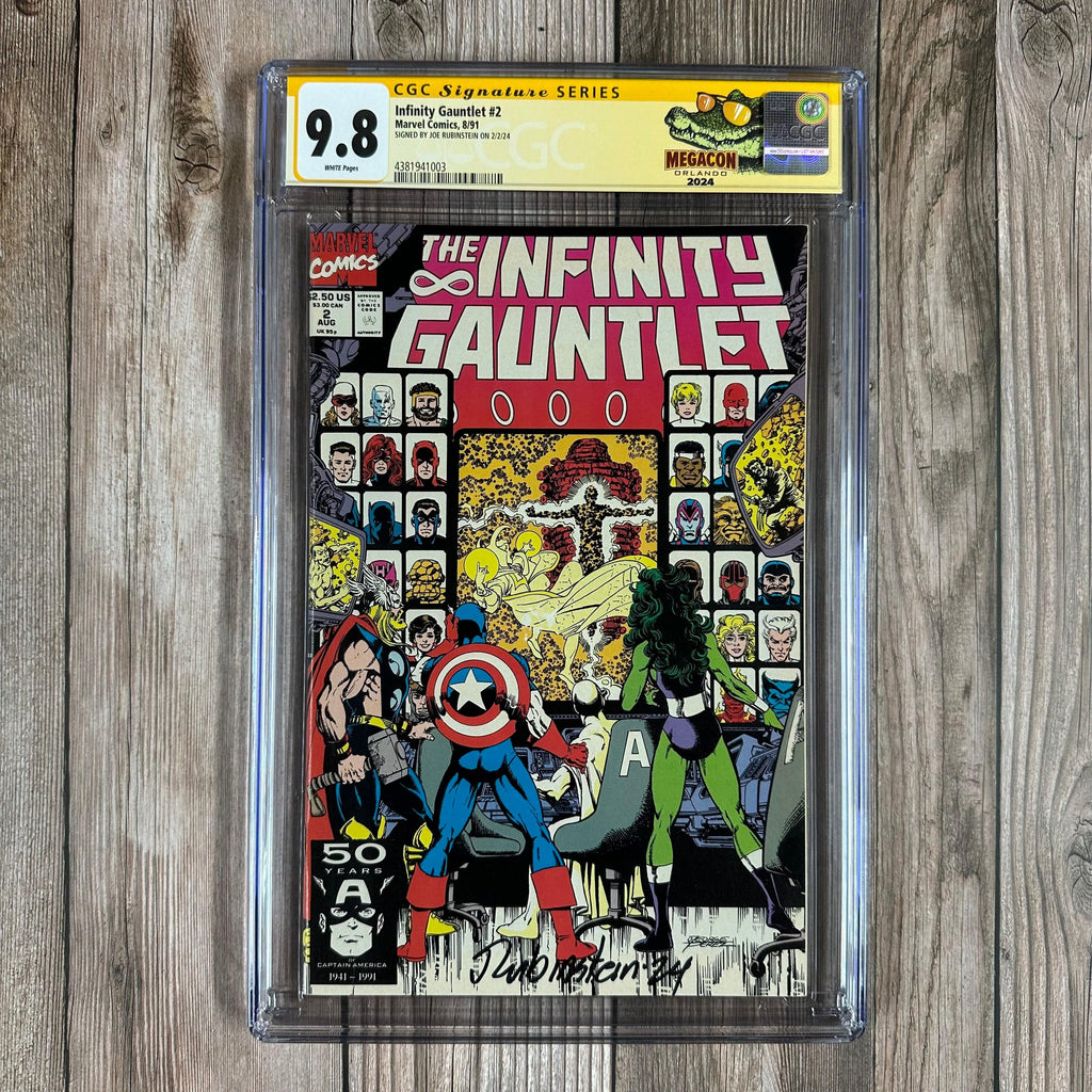 Bry's Comics Infinity Gauntlet #2 CGC 9.8 WP Custom Label, SS Signed by Joe Rubinstein 1st appearance of Epoch (cert:1003)