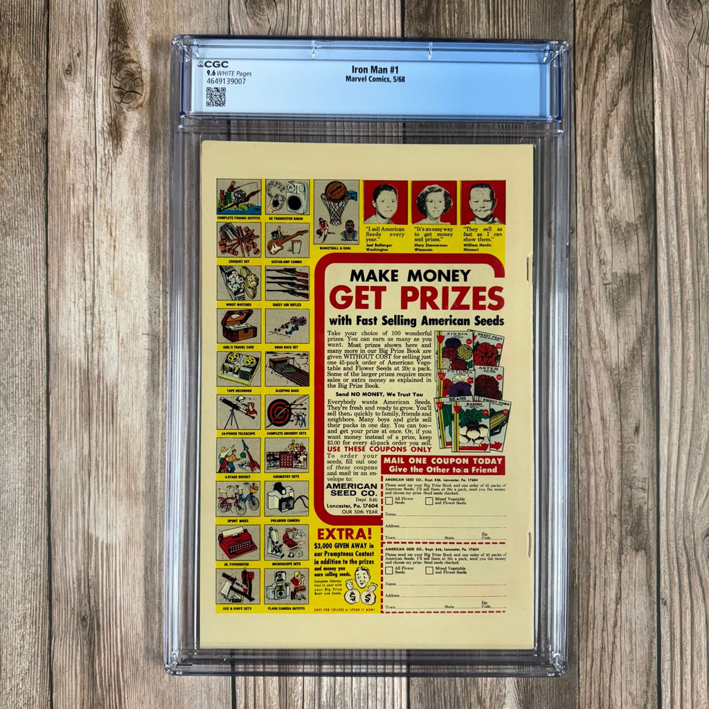 Bry's Comics Iron Man #1 CGC 9.6 WP 1st ongoing title series featuring Iron Man, origin of Iron Man, identity of Big M revealed as Whitney Frost (Madame Masque) *Trade Avail.