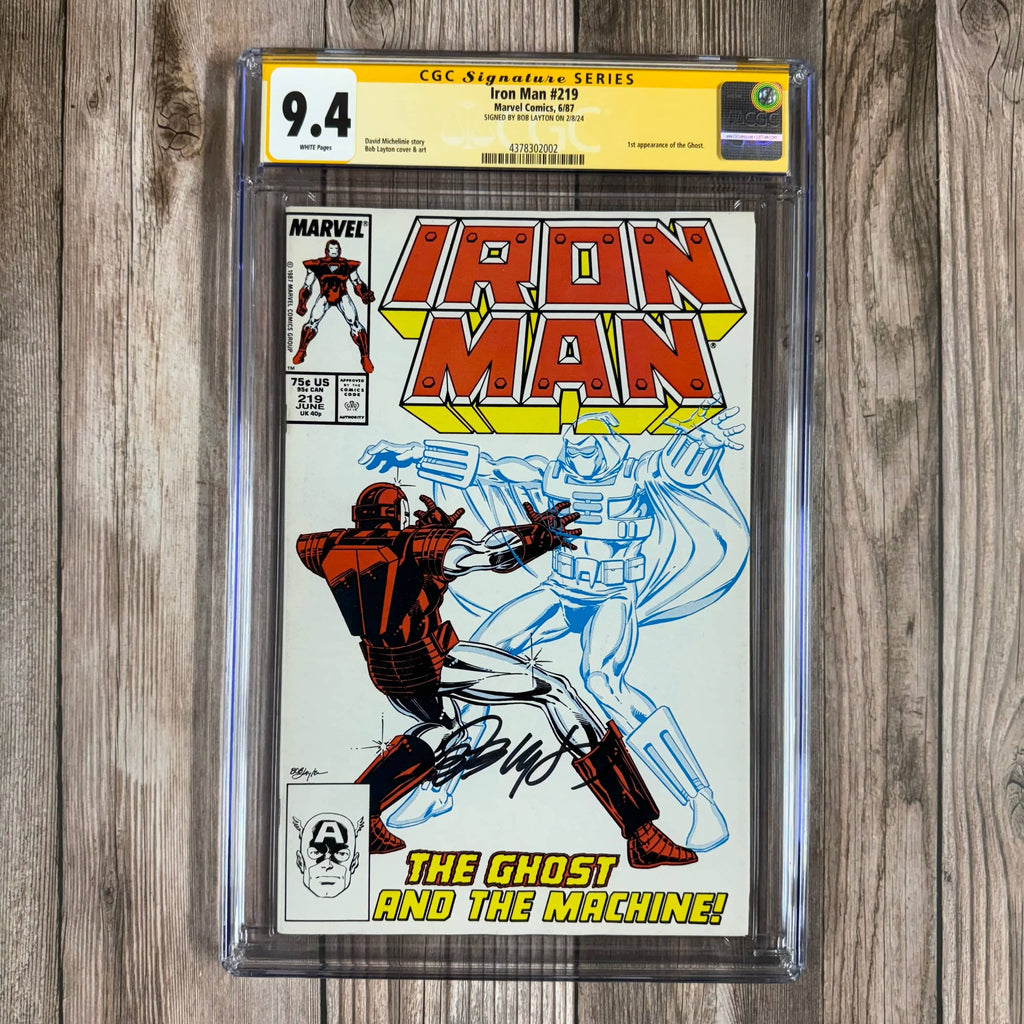 Bry's Comics Iron Man #219 CGC 9.4 WP SS Signed by Bob Layton 1st appearance of the Ghost (cert:2002)
