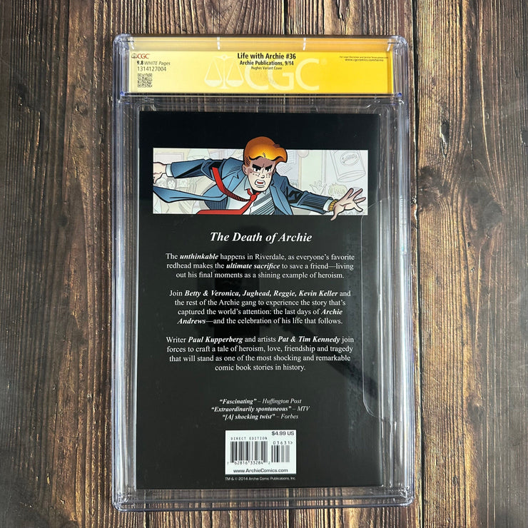 Bry's Comics Life with Archie #36 CGC 9.8 WP SS Signed by Adam Hughes Variant Cover by Adam Hughes, Death of Archie Andrews