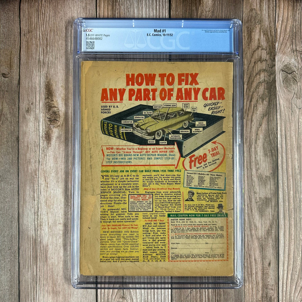 Bry's Comics Mad #1 CGC 1.5 Premiere issue of the long-running satirical magazine