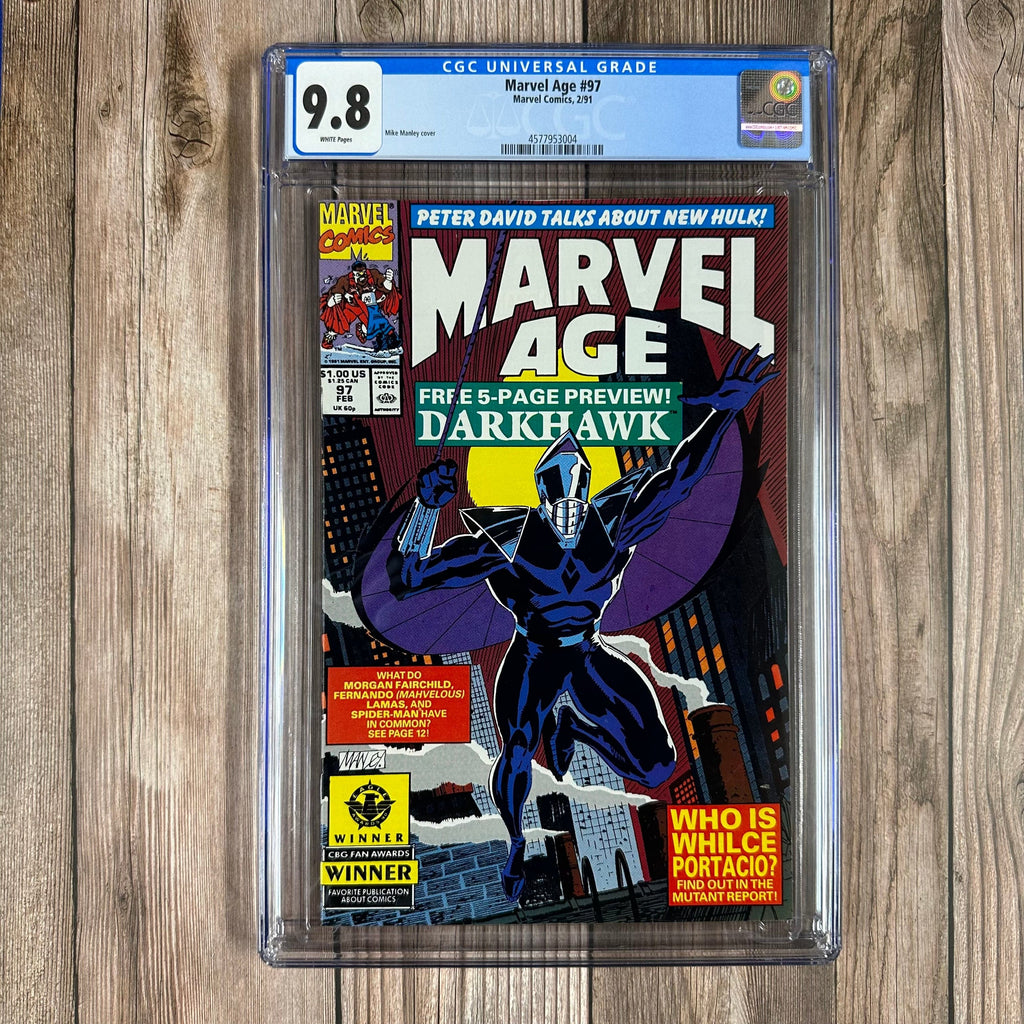 Bry's Comics Marvel Age #97 CGC 9.8 WP Preview appearance of Darkhawk