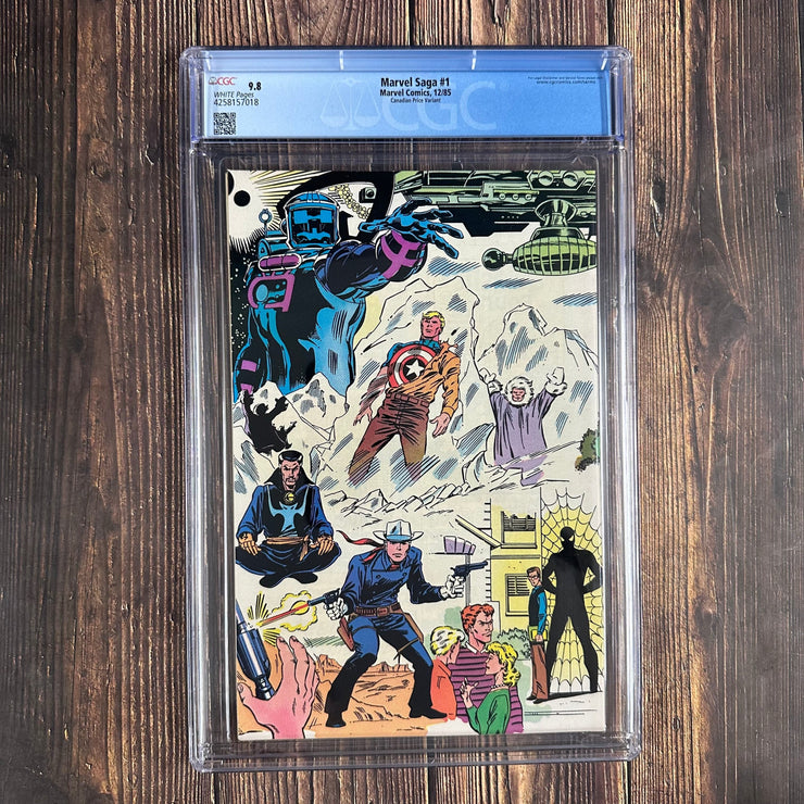 Bry's Comics *  Marvel Saga: The Official History of the Marvel Universe #1 CGC 9.8 WP Canadian Price Variant