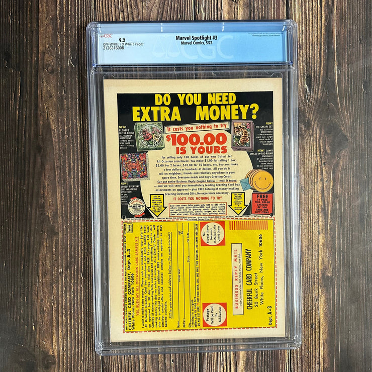 Bry's Comics Marvel Spotlight #3 CGC 9.2 2nd appearance of Werewolf by Night, 1st mention of the Darkhold