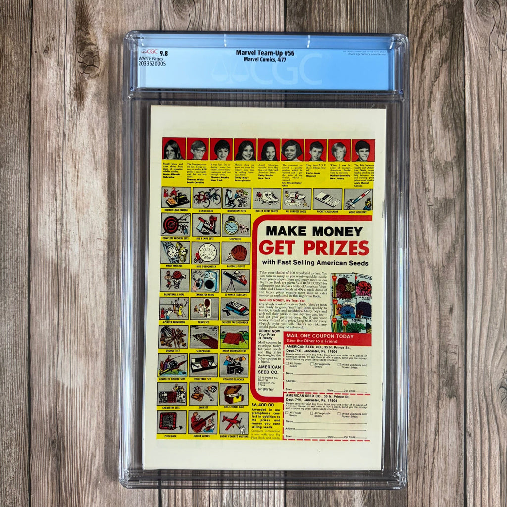 Bry's Comics Marvel Team-Up #56 CGC 9.8 WP Cover Art by John Romita Sr. & Jr.