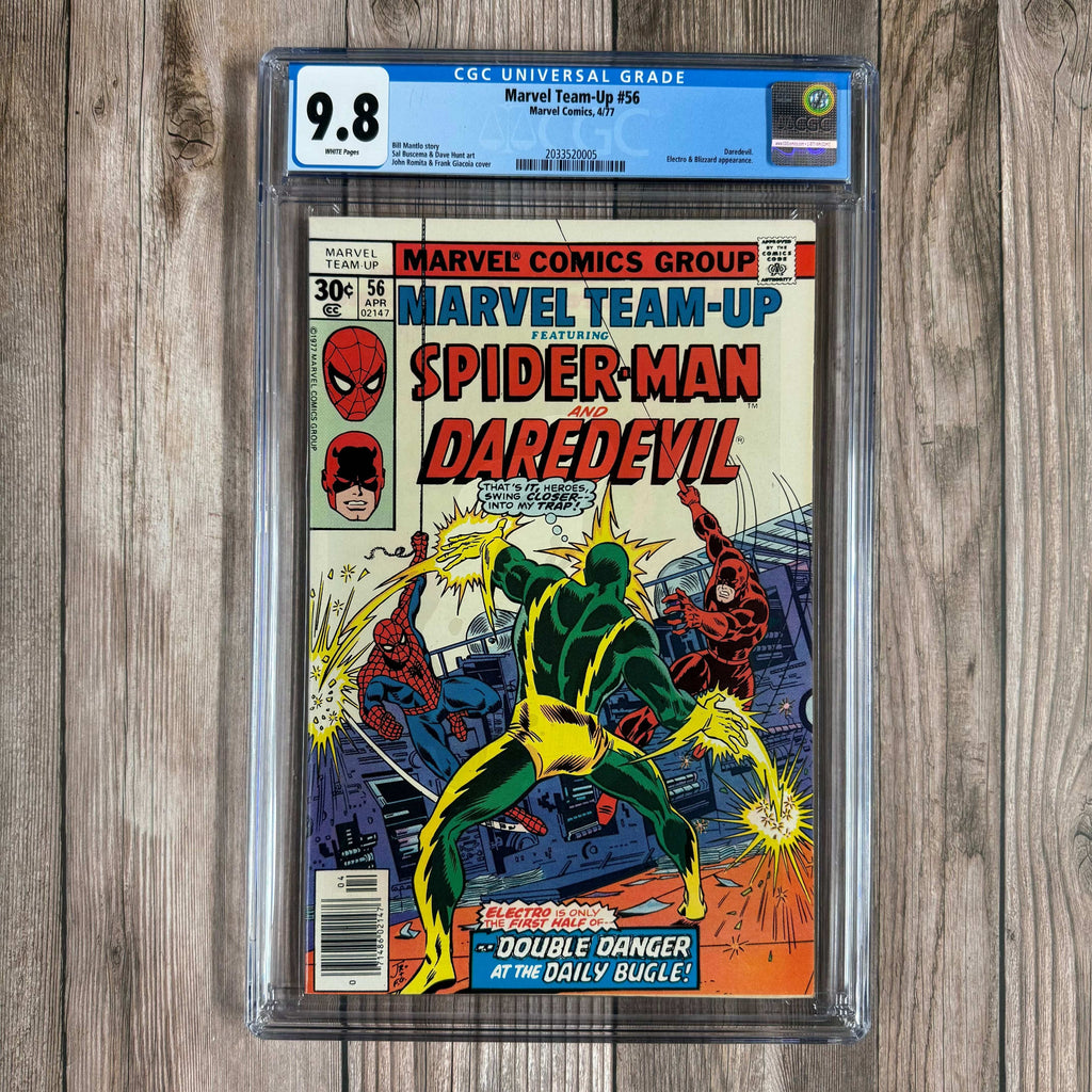 Bry's Comics Marvel Team-Up #56 CGC 9.8 WP Cover Art by John Romita Sr. & Jr.