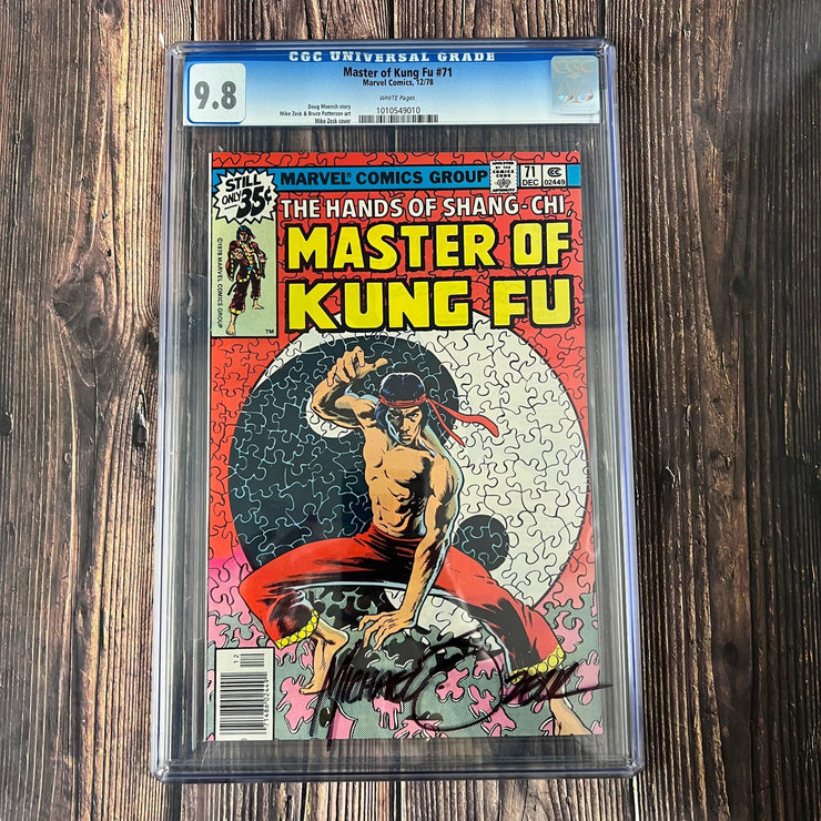 Bry's Comics Master of Kung Fu #71 CGC 9.8 Case Signed by Michael Zeck!