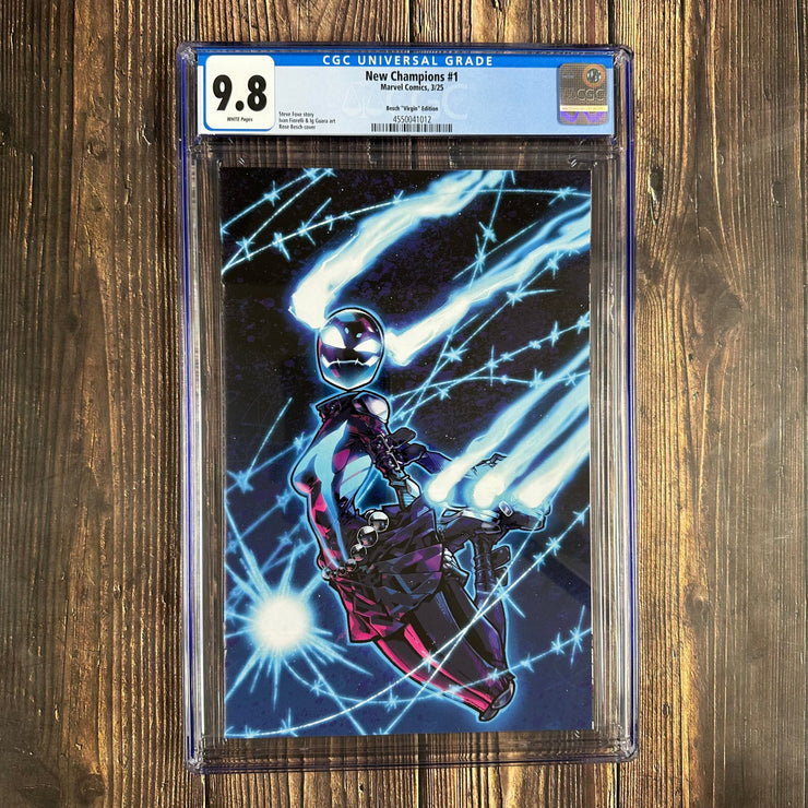 Bry's Comics New Champions #1 CGC 9.8 Besch Virgin Edition 1:50 1st team appearance of the New Champions (Copy)