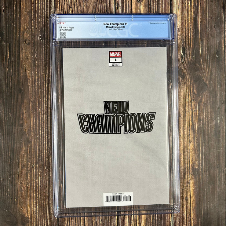 Bry's Comics New Champions #1 CGC 9.8 Besch Virgin Edition 1:50 1st team appearance of the New Champions (Copy)