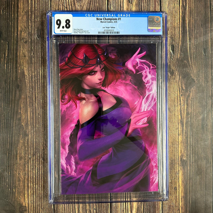 Bry's Comics New Champions #1 CGC 9.8 Lau Virgin Edition 1:100 1st team appearance of the New Champions