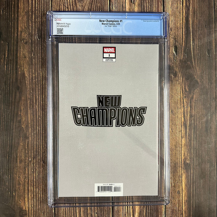Bry's Comics New Champions #1 CGC 9.8 Lau Virgin Edition 1:100 1st team appearance of the New Champions