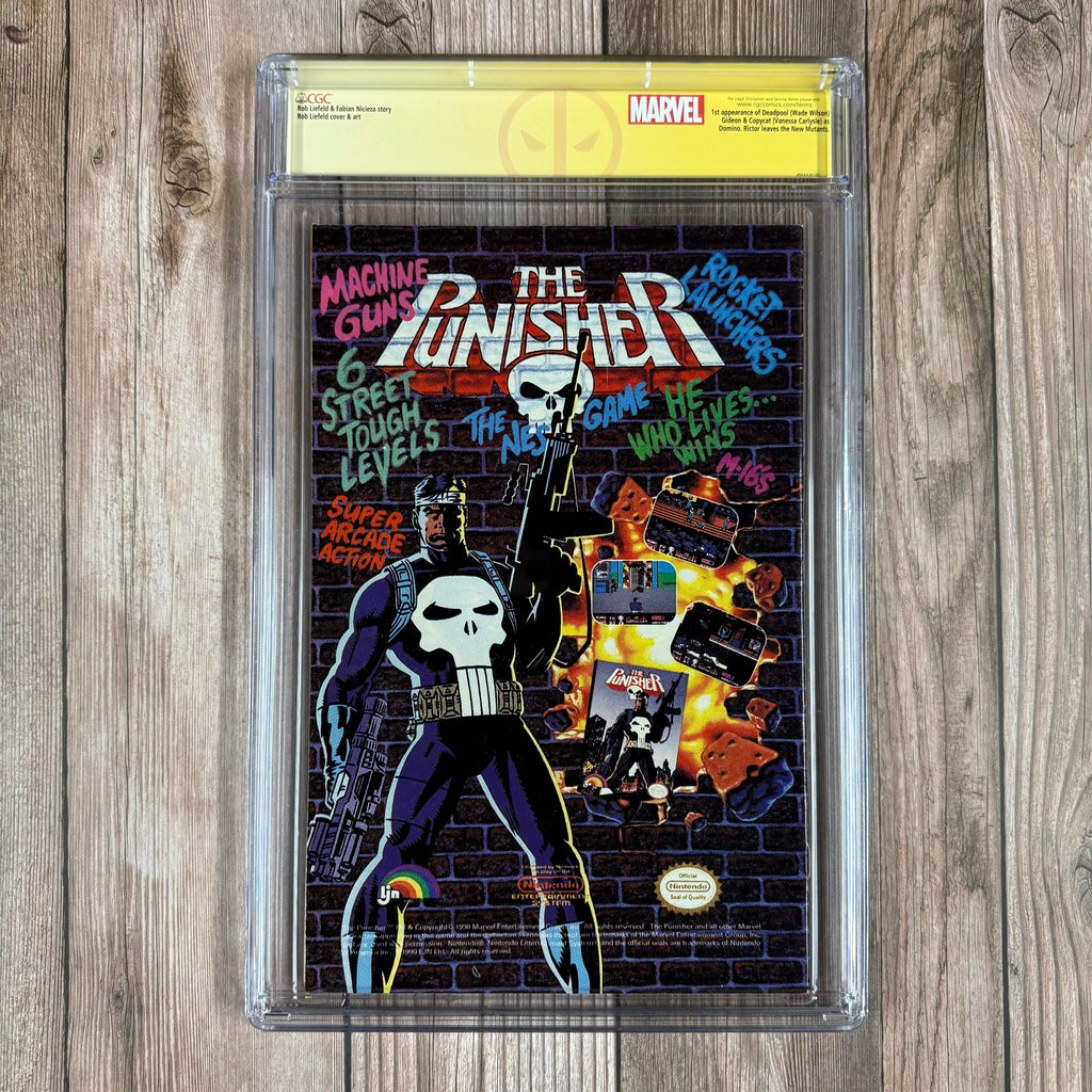 Bry's Comics New Mutants #98 CGC 8.5 WP Custom Label, SS Signed by Fabian Nicieza 1st appearance of Deadpool, Copycat impersonating Domino, and Gideon (cert:7001)