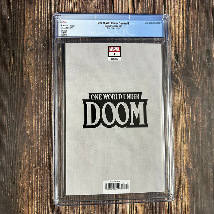 Bry's Comics One World Under Doom #1 CGC 9.8 1:00 Rose Besch Virgin Edition