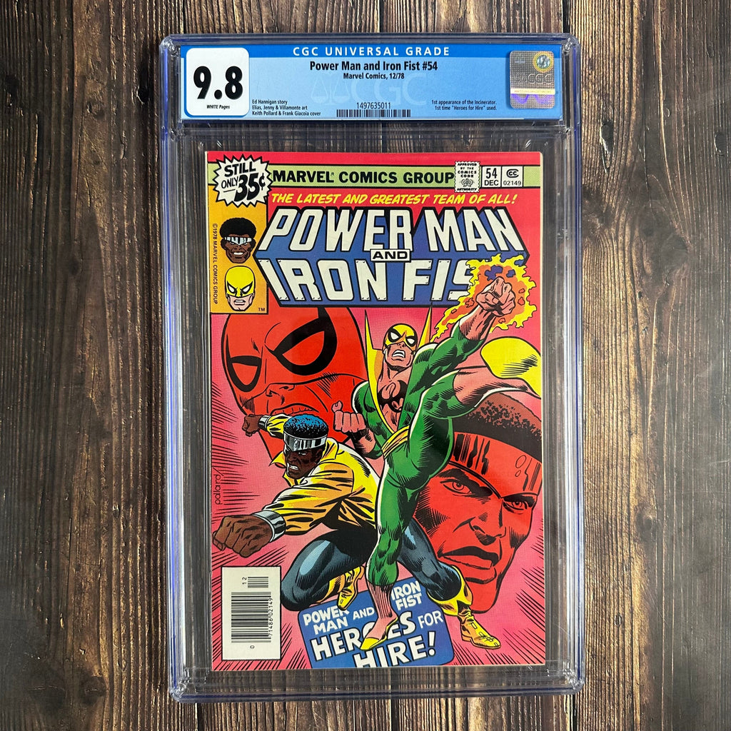 Bry's Comics Power Man and Iron Fist #54 CGC 9.8 WP Cover by Keith Pollard, 1st team appearance of Heroes for Hire