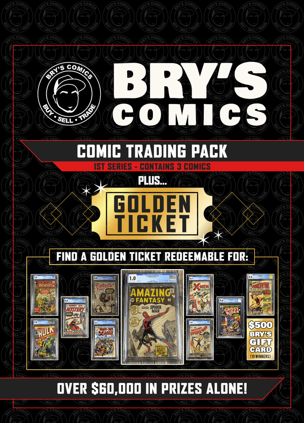 Bry's Comics PRE-SALE Bry's Comics Trading Pack! Chance at an Amazing Fantasy 15, Rare Variants & Golden Tickets!