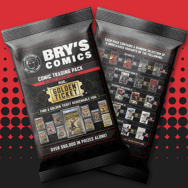 Bry's Comics PRE-SALE Bry's Comics Trading Pack! Chance at an Amazing Fantasy 15, Rare Variants & Golden Tickets!