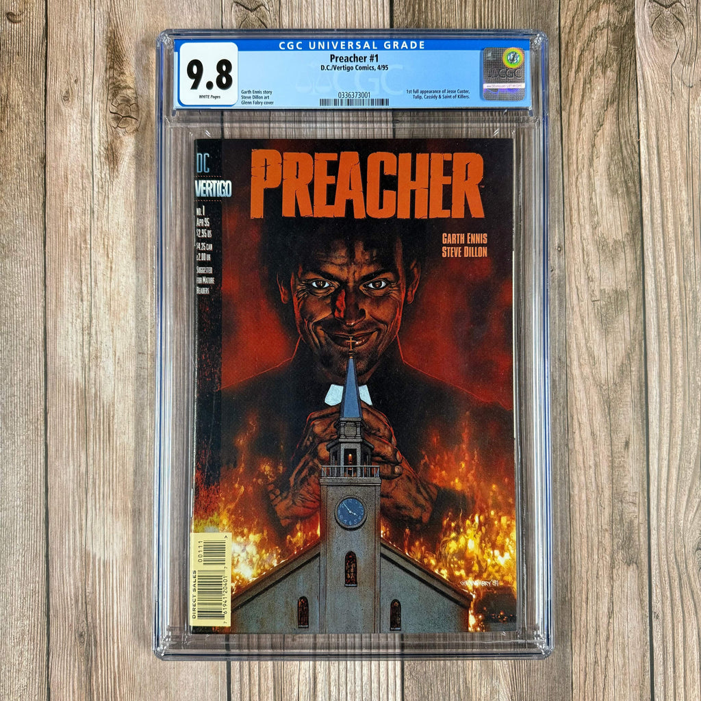 Bry's Comics Preacher #1 CGC 9.8 WP 1st appearance of Jesse Custer, Tulip O'Hare, Cassidy, and the Saint of Killers