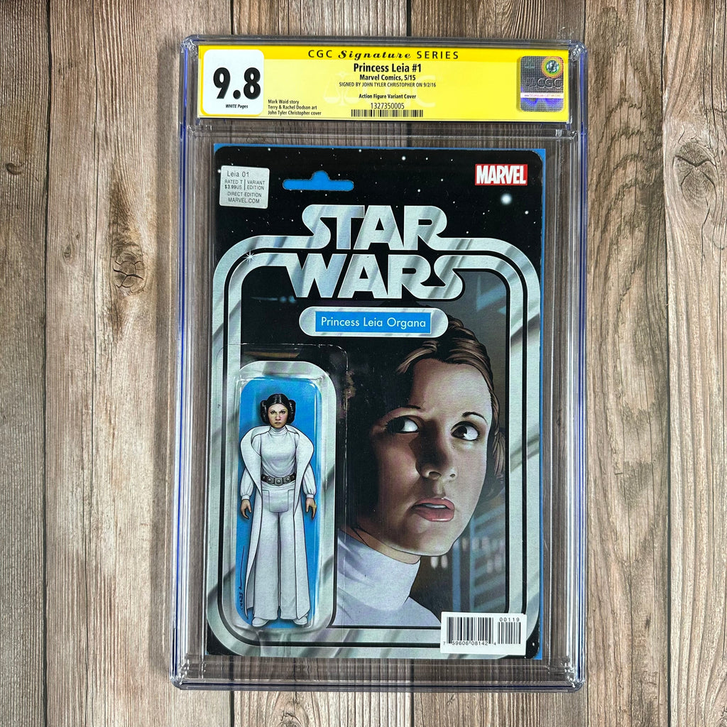 Bry's Comics Princess Leia #1 CGC 9.8 WP SS Signed by John Tyler Christopher, Action Figure Variant Cover by John Tyler Christopher