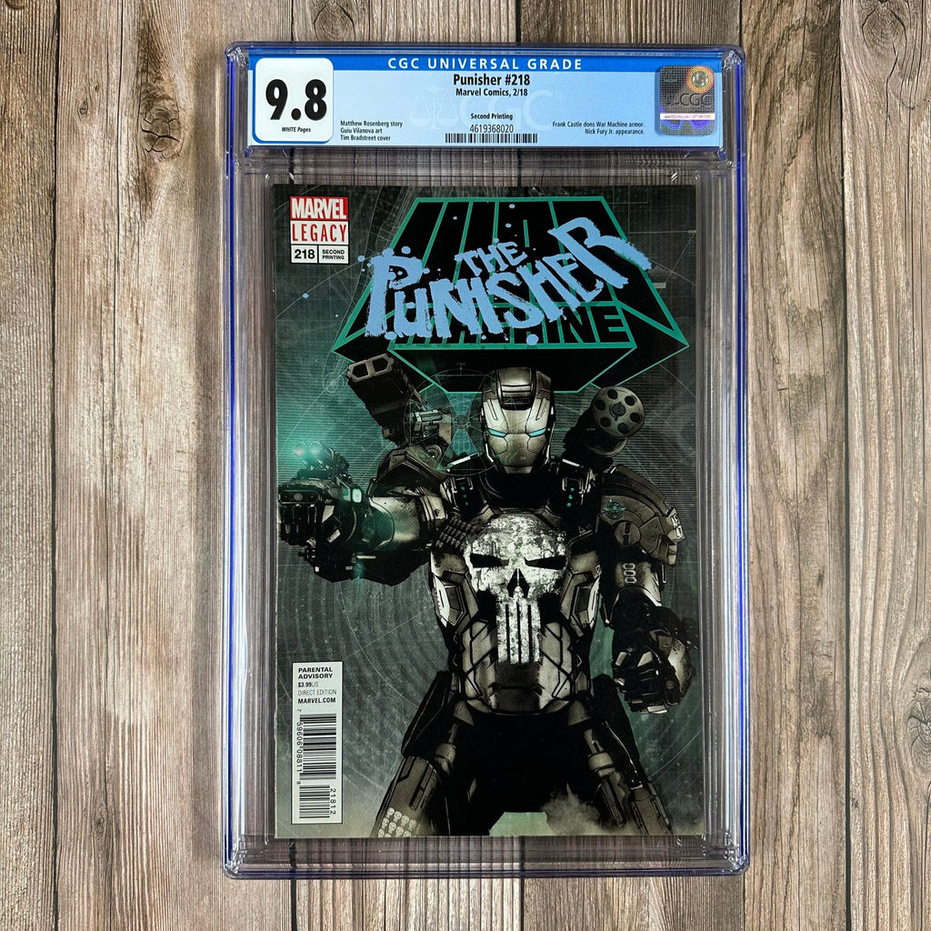 Bry's Comics Punisher #218 CGC 9.8 WP 2nd Print 1st cameo appearance of the Punisher War Machine armor