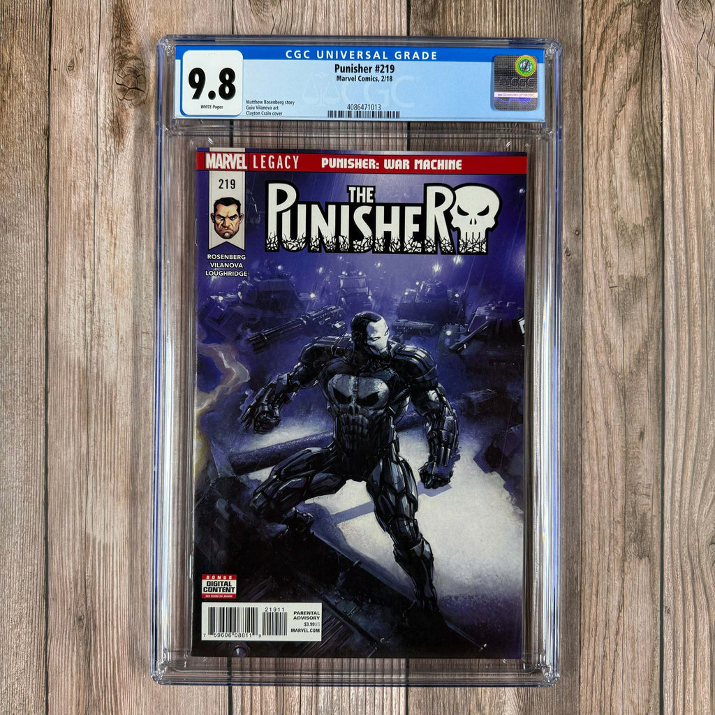 Bry's Comics Punisher #219 CGC 9.8 WP 1st full appearance of the Punisher in War Machine armor