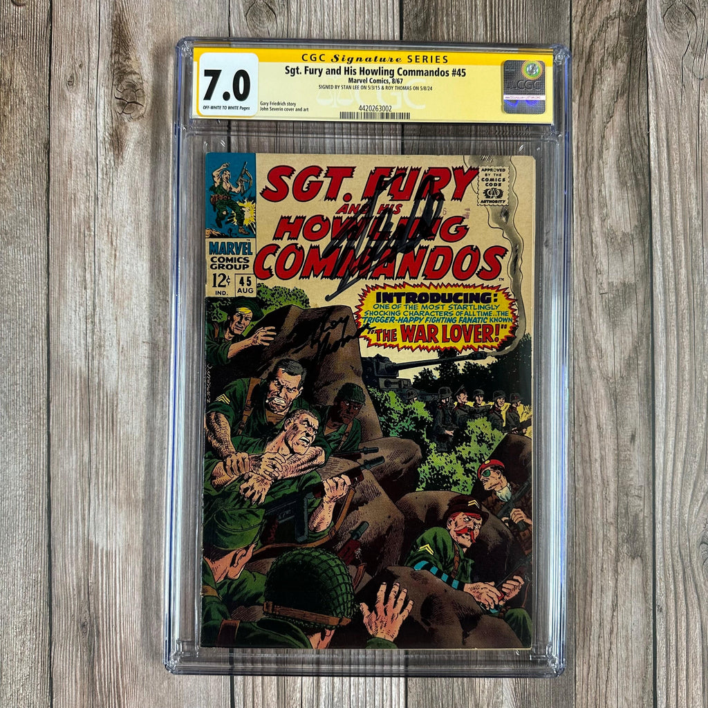Bry's Comics Sgt. Fury and His Howling Commandos #45 CGC 7.0  SS Signed by Stan Lee and Roy Thomas