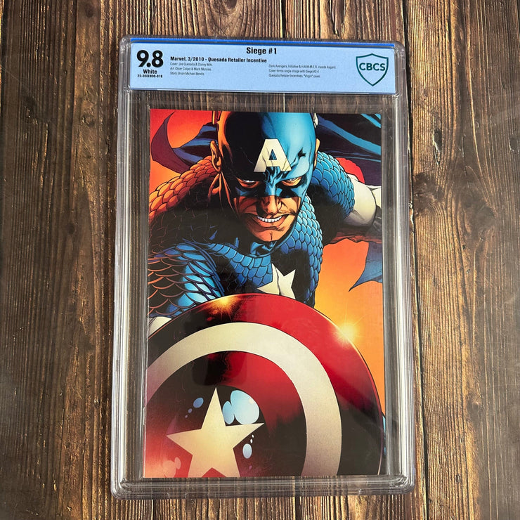 Bry's Comics Siege #1 CBCS 9.8 WP 1:200 Quesada Retailer Incentive "Virgin Cover"