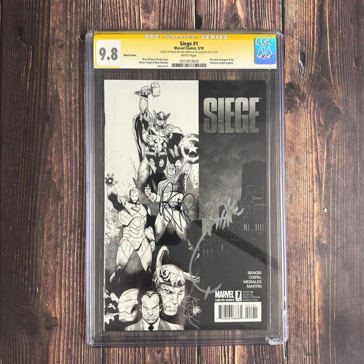 Bry's Comics Siege #1 CGC 9.8 WP SS 1:75 Signed by Michael Bendis and Joe Quesada